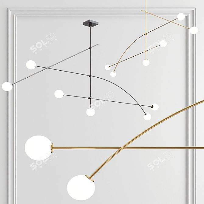 Elegant Tempo & Fabbian Chandelier 3D model image 2