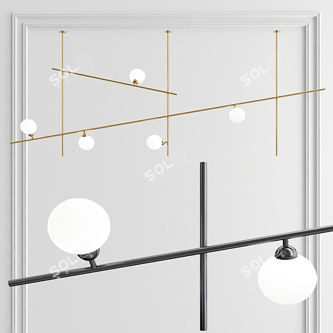 Elegant Tempo & Fabbian Chandelier 3D model image 3