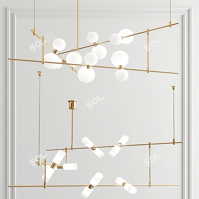 Geometric ModernRail Linear Suspension - 2 Types 3D model image 1