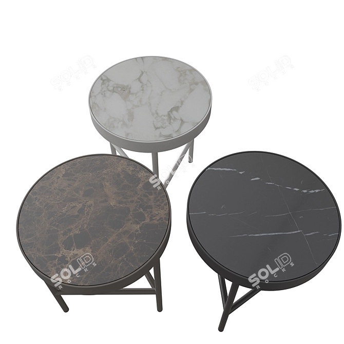 Marble Elegance Table 3D model image 2