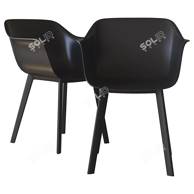 CB2 Shape Black Molded Chair: Sleek & Stylish Seating 3D model image 1