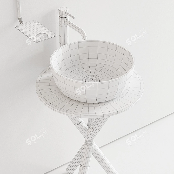 Scarabeo Cross Floor-standing Vanity Set 3D model image 5