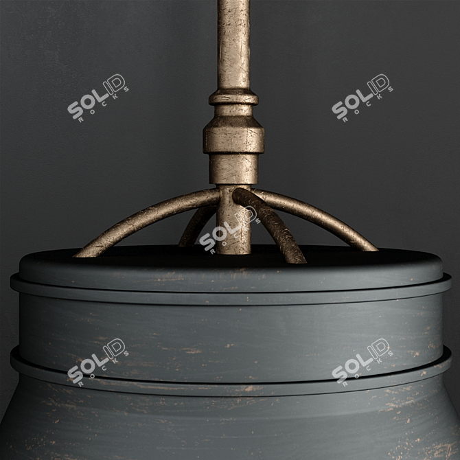 Retro Drum Pendant Light 3D model image 2