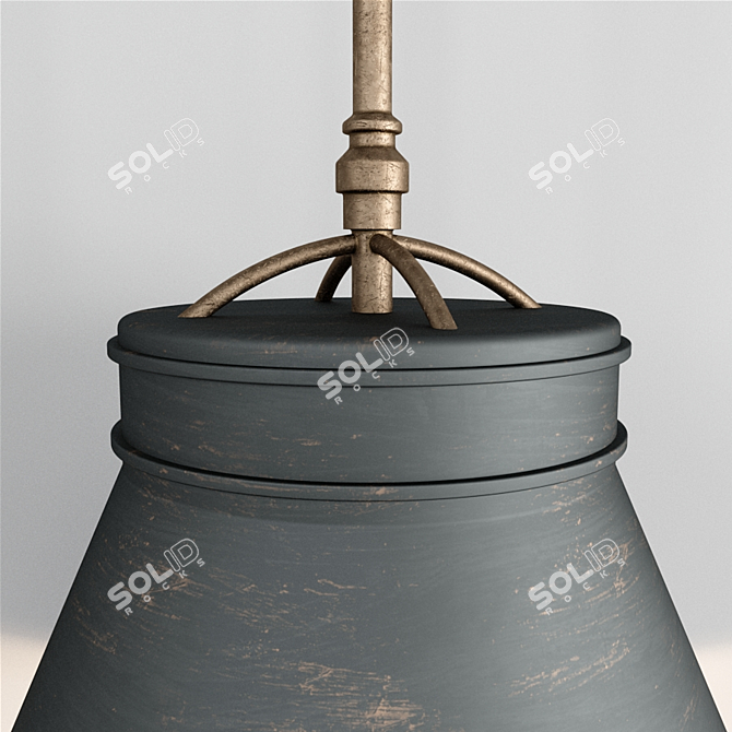 Retro Drum Pendant Light 3D model image 5