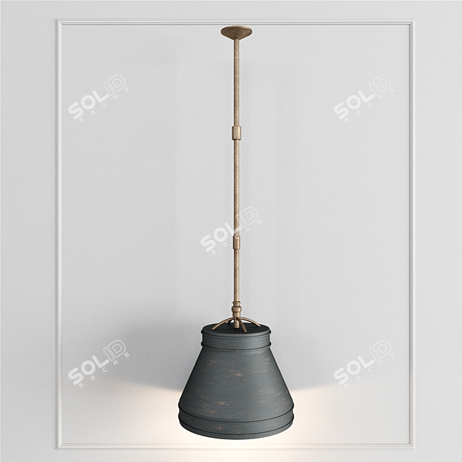 Retro Drum Pendant Light 3D model image 7