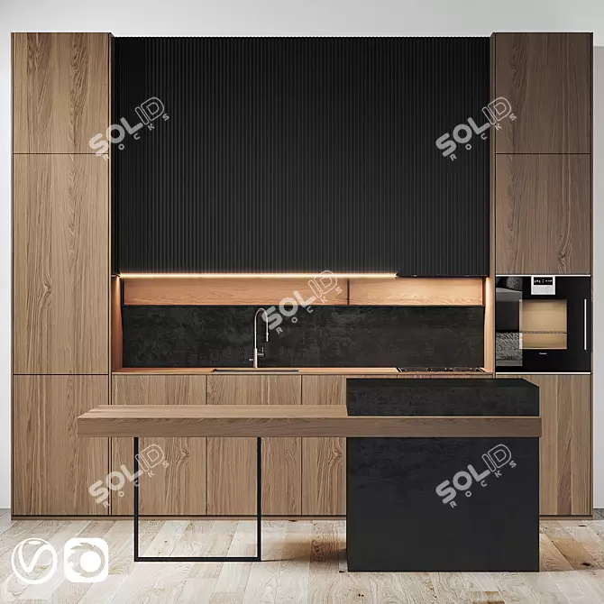 Modern Style Kitchen - 3dsmax2014 & V-ray 3D model image 1