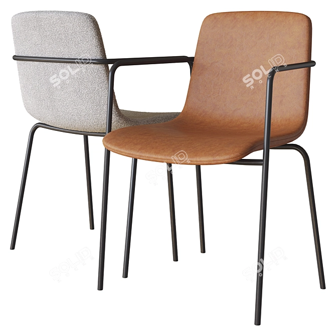 Modern Clip Dining Chair 3D model image 2