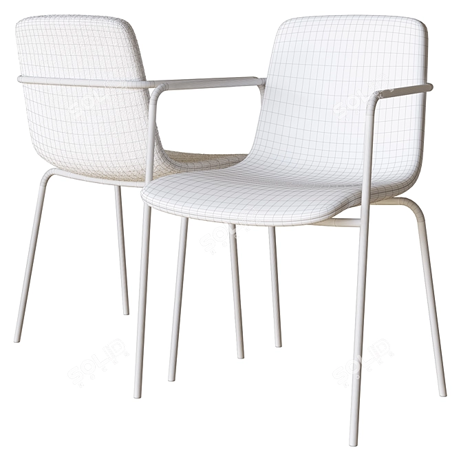 Modern Clip Dining Chair 3D model image 3