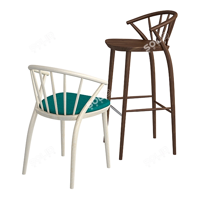 Sudoku Chair: Stylish and Functional 3D model image 3