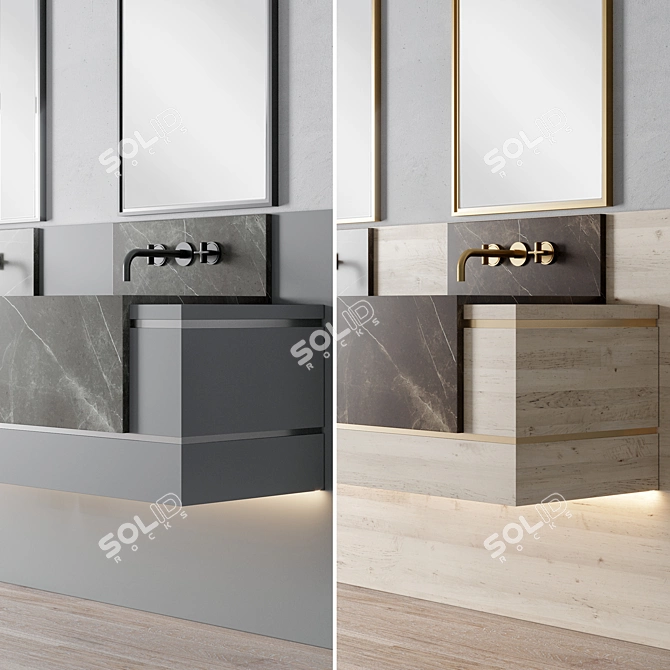 Modern Kitchen Furniture Set 3D model image 3