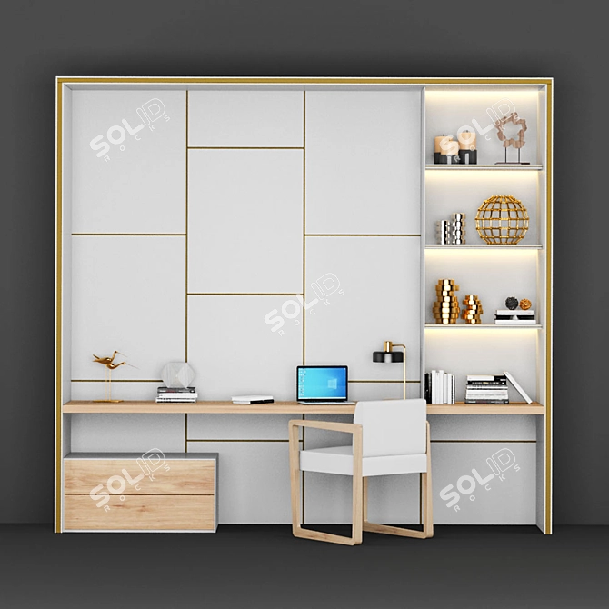 Ready-to-Use Workplace Objects 3D model image 1