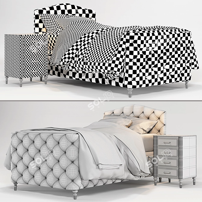 Modern RH Bed: Sleek and Stylish 3D model image 3