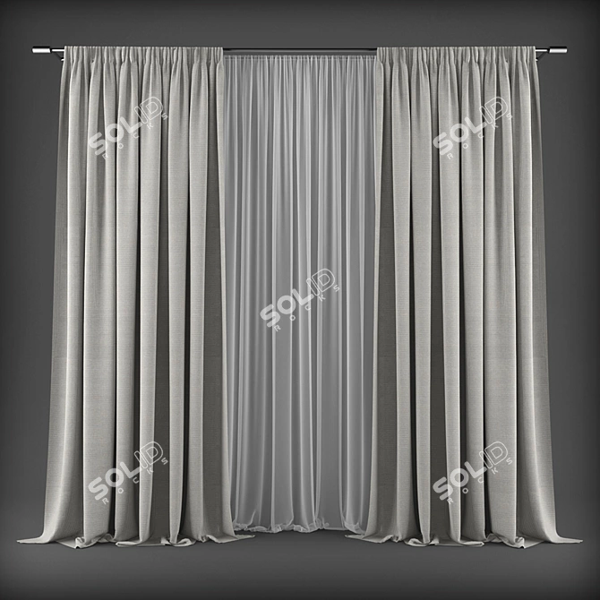Elegant Drapes for Stylish Homes 3D model image 1