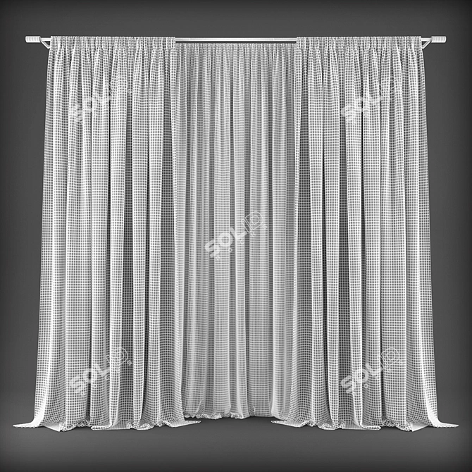 Elegant Drapes for Stylish Homes 3D model image 2