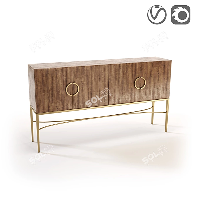 Asian-inspired Longitudinal Sideboard by SHODAN 3D model image 1