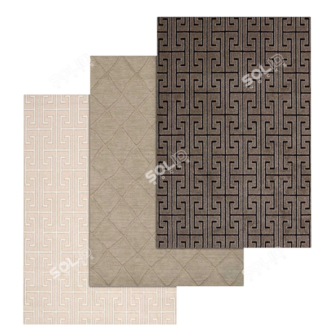 Luxury Carpet Set: High Quality Textures 3D model image 1