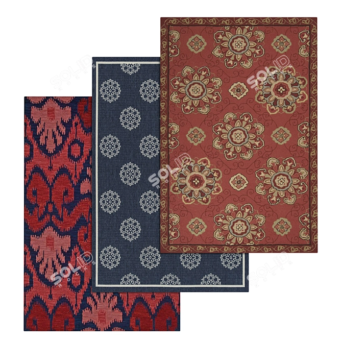 Luxury Carpet Set | High-Quality Textures 3D model image 1