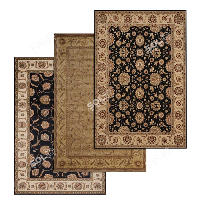 High-Quality Carpets Set 1120 3D model image 1