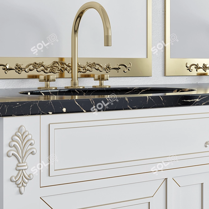 Modern Bathroom Furniture Set 3D model image 4