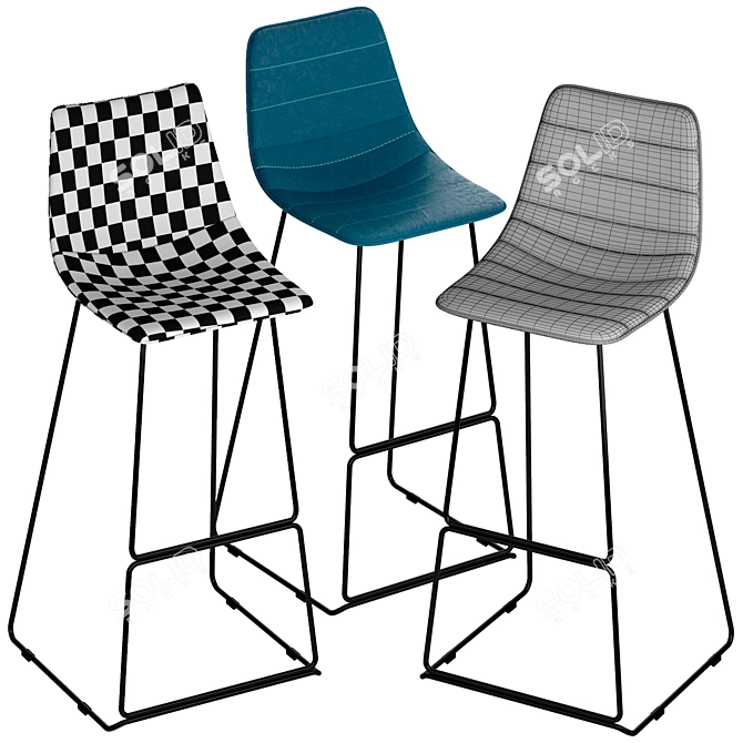 Modern Orange Bar Stool: Elegant and Comfortable 3D model image 3