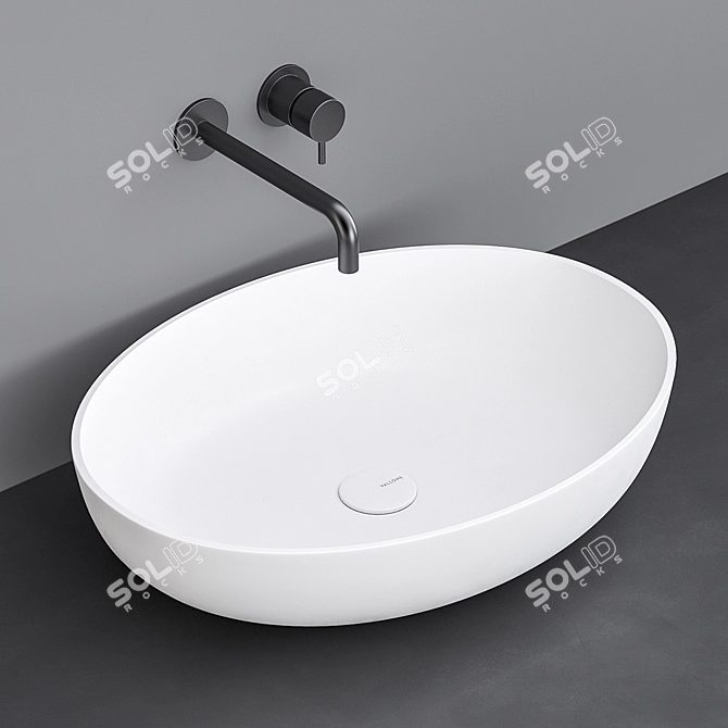 Title: VALLONE MONO Sink: Sleek and Sophisticated 3D model image 1