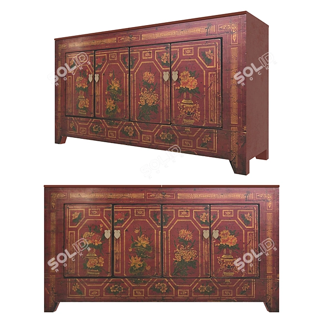 Oriental Charm: Chinese Chest 3D model image 1