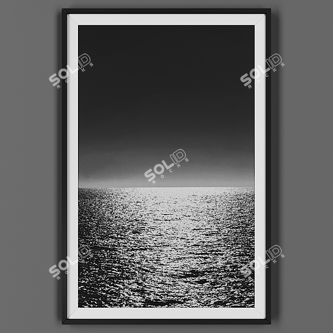 Sleek Black Framed Art 3D model image 1