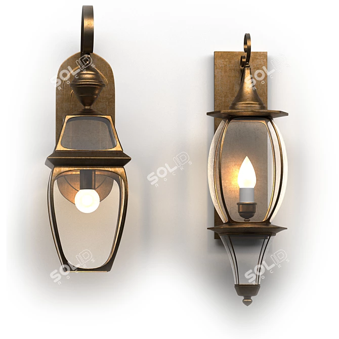 Classic Dual Wall Lights 3D model image 3