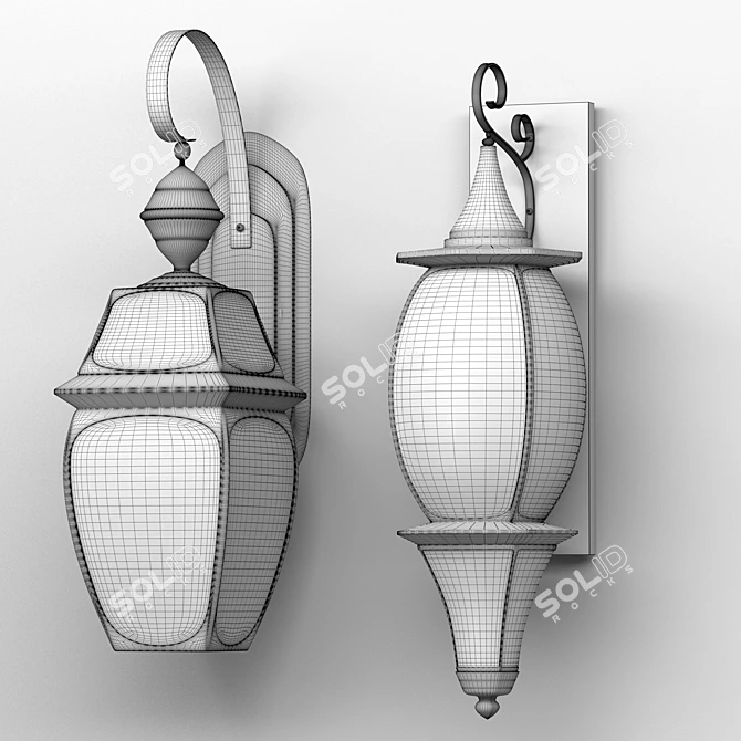 Classic Dual Wall Lights 3D model image 4