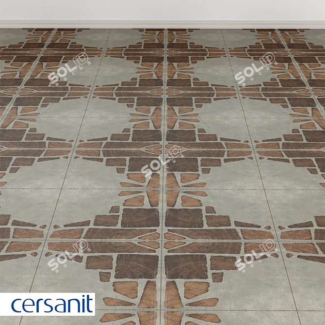 Cersanit Woodland Porcelain Tile: Gray Elegance 3D model image 1