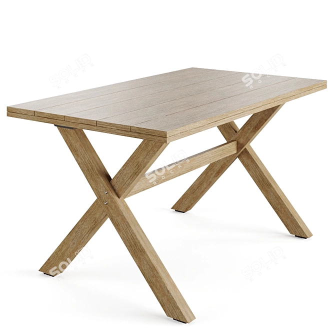 Eucalyptus Wood Chiara Table: Indoor/Outdoor 140 cm 3D model image 1