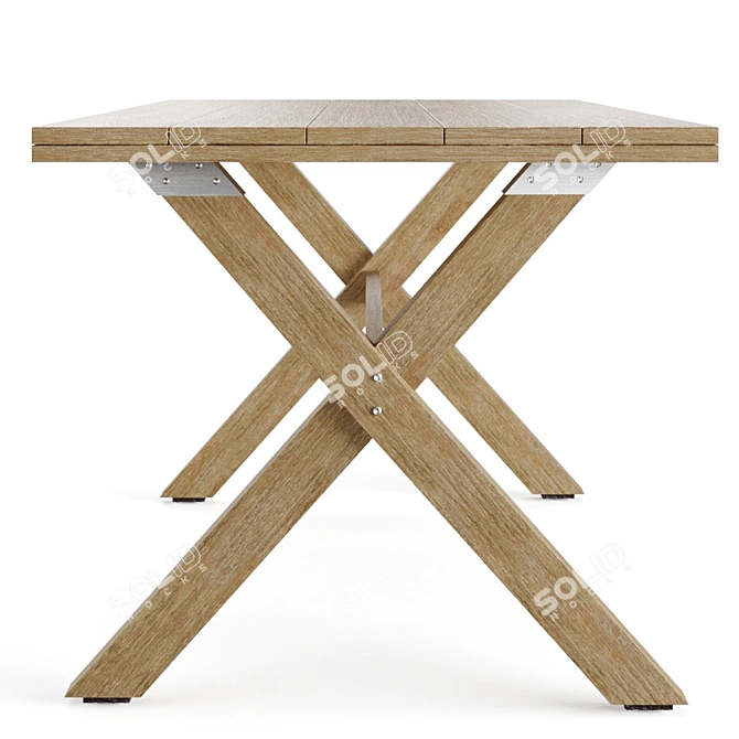 Eucalyptus Wood Chiara Table: Indoor/Outdoor 140 cm 3D model image 2