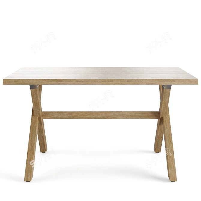 Eucalyptus Wood Chiara Table: Indoor/Outdoor 140 cm 3D model image 3