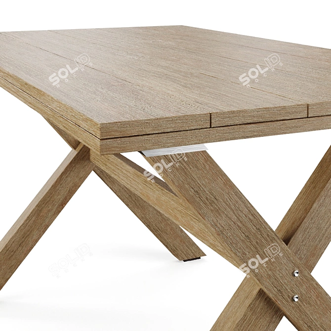 Eucalyptus Wood Chiara Table: Indoor/Outdoor 140 cm 3D model image 4