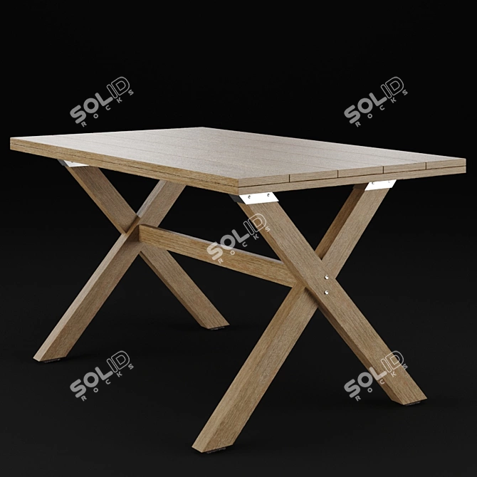 Eucalyptus Wood Chiara Table: Indoor/Outdoor 140 cm 3D model image 6