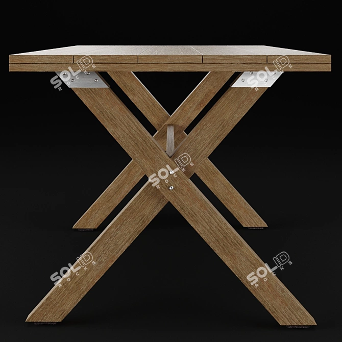 Eucalyptus Wood Chiara Table: Indoor/Outdoor 140 cm 3D model image 7