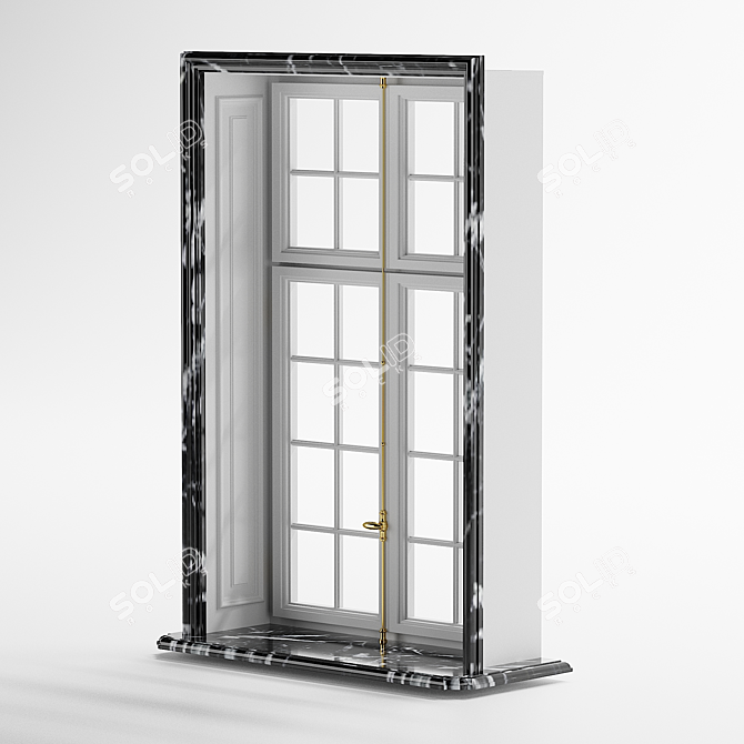 English Classic Window - Elegant and Timeless 3D model image 1