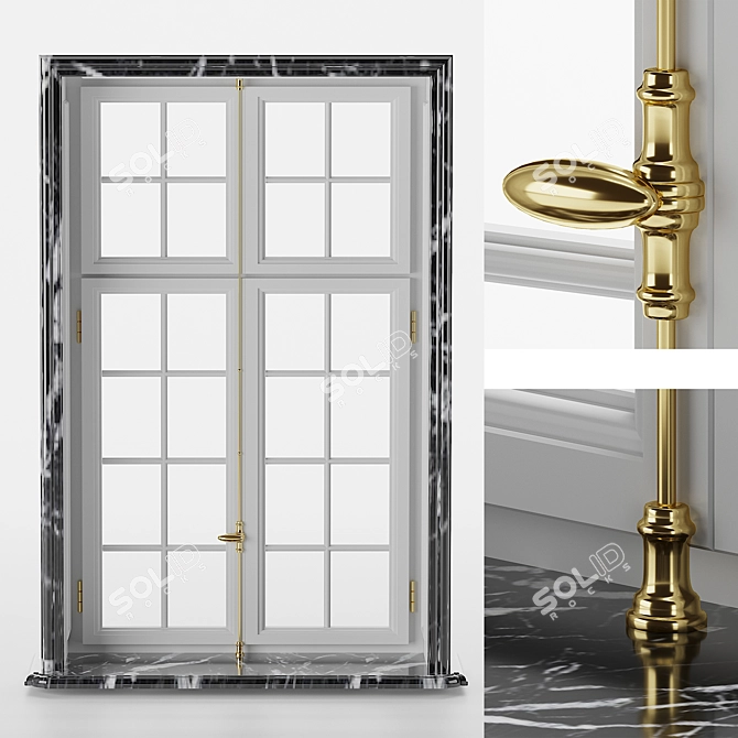 English Classic Window - Elegant and Timeless 3D model image 2