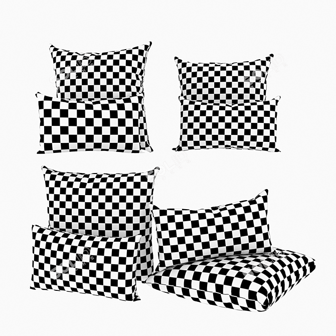 Marled Stripe Handwoven Pillows: Restoration Hardware Collection 3D model image 2