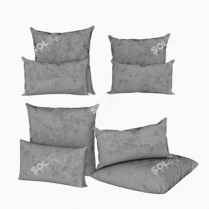 Marled Stripe Handwoven Pillows: Restoration Hardware Collection 3D model image 3