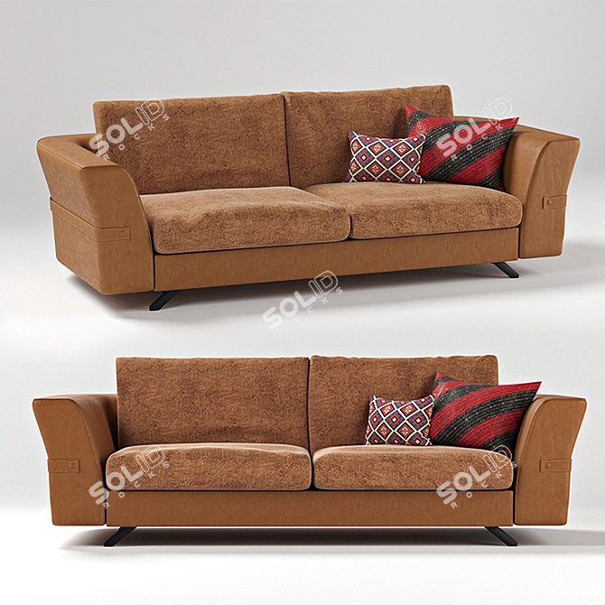 Grilli Joe 3-Seater Sofa: Elegant and Stylish 3D model image 1