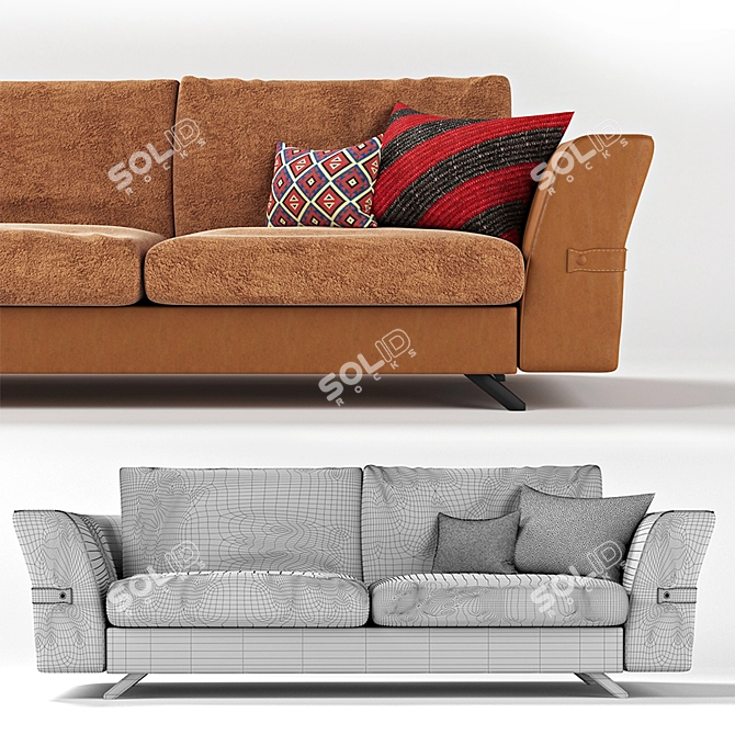 Grilli Joe 3-Seater Sofa: Elegant and Stylish 3D model image 2