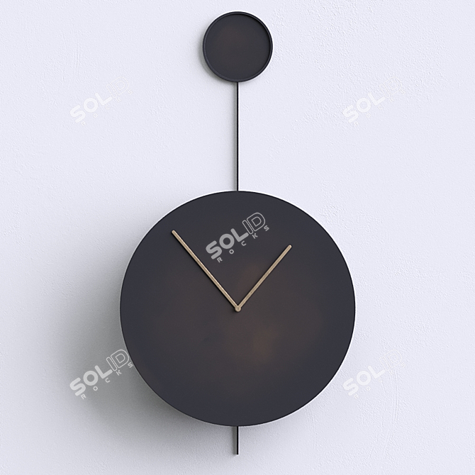 Sleek Design Trace Wall Clock 3D model image 1