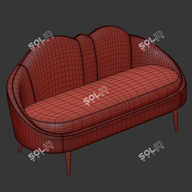 Elegant Ether Settee Sofa: Jonathan Adler 3D model image 2