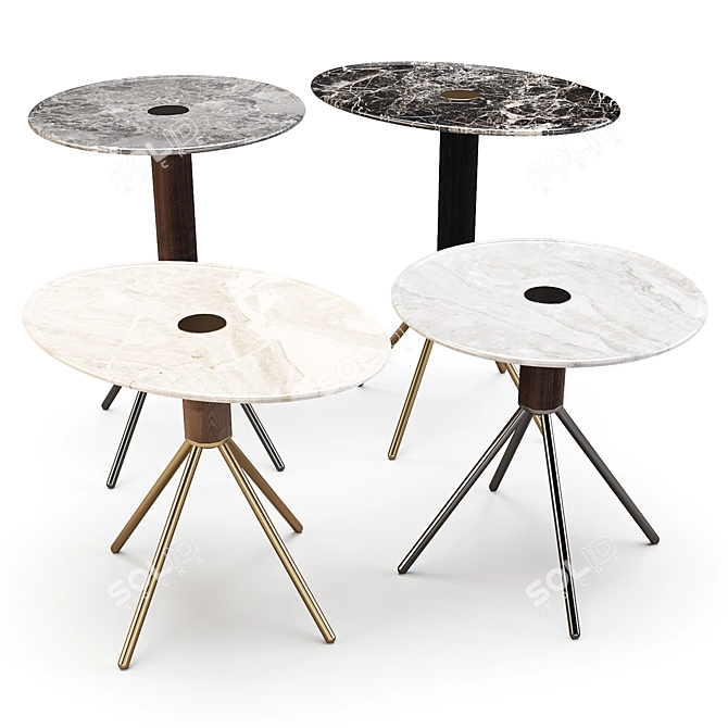 Porada Jelly Marmo: Stylish Side Tables 3D model image 1