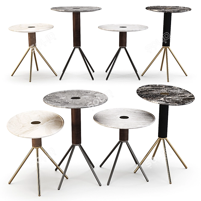 Porada Jelly Marmo: Stylish Side Tables 3D model image 2