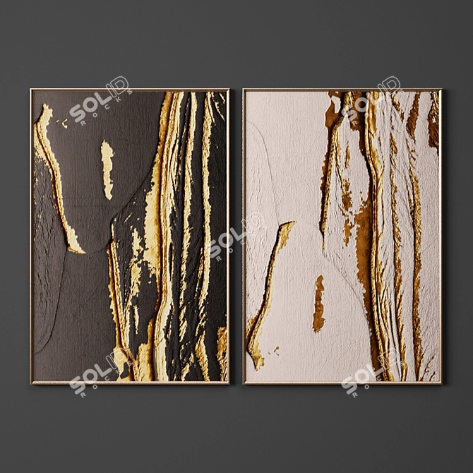 Modern 6-Piece Painting Set 3D model image 3