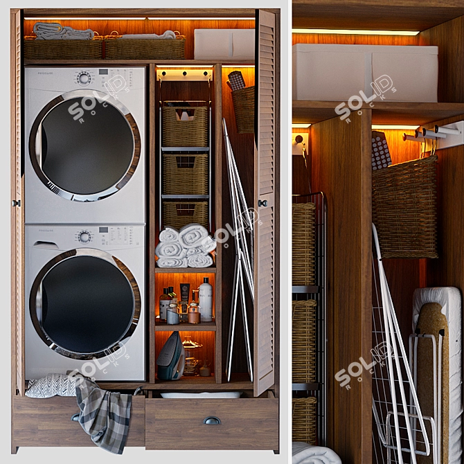 Laundry Room Bliss: Decorative Wardrobe Essentials 3D model image 1