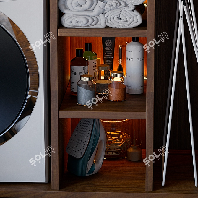 Laundry Room Bliss: Decorative Wardrobe Essentials 3D model image 2