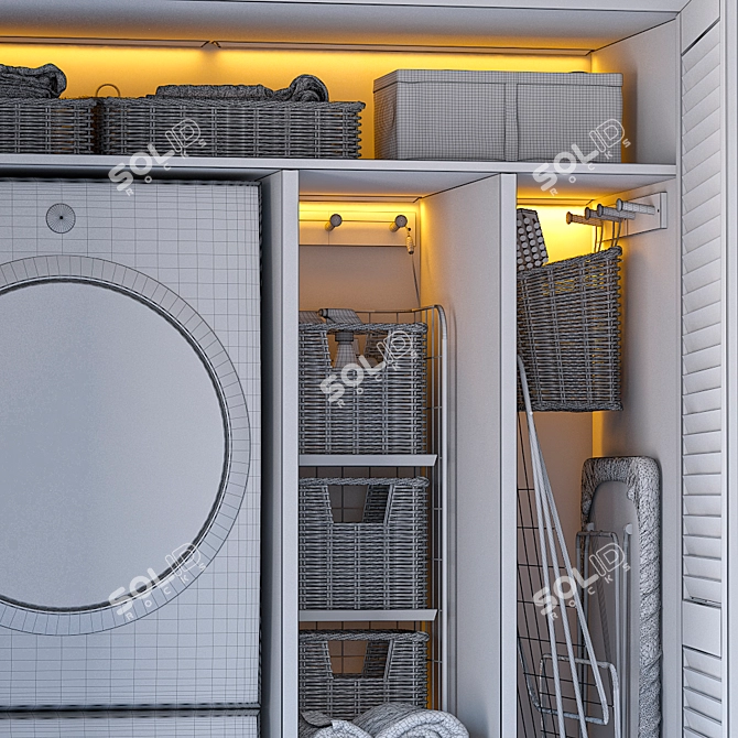 Laundry Room Bliss: Decorative Wardrobe Essentials 3D model image 5
